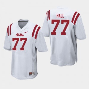 Exclusive Hamilton Hall #77 White Ole Miss Rebels Mens Football Double-Stitched Jersey - Official NCAA Licensed Collectible 60575-636