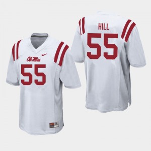 Collectible White Men Football KD Hill #55 Ole Miss College Applique Jersey 39809-408