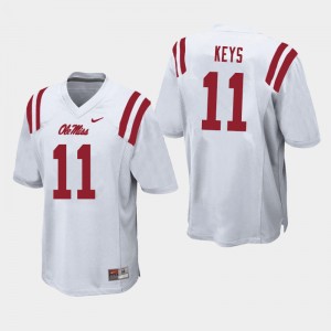 Exclusive Austin Keys #11 White Ole Miss Rebels Men Football Anti-Odor Jersey - Official NCAA Licensed Collectible 49777-351