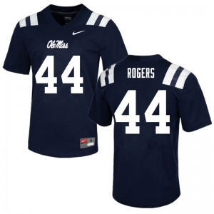 Exclusive Payton Rogers #44 Navy Ole Miss Rebels Mens Football Microfiber Jersey - Official NCAA Licensed Collectible 42924-985