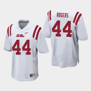 White Athletic-Fit High School Football Jersey - Men's Payton Rogers #44 Ole Miss Team-Specific (Licensed Official) 35995-992