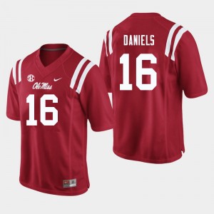 Team-Specific Red Mens Football MJ Daniels #16 Ole Miss High School Athletic-Fit Jersey 62858-770