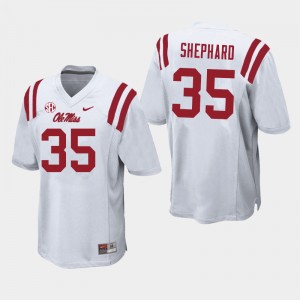 White Chain-Stitched College Football Jersey - Men's Urriah Shephard #35 Rebels On-Field (Licensed Official) 44811-811