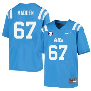 Team-Specific Mens Official Aidan Madden #67 Ole Miss Power Blue Football Player Athletic-Fit Jersey 72509-529