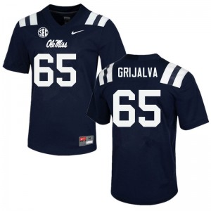 Game-Ready Men Alec Grijalva #65 Rebels Navy Player Lightweight Football Jersey - Licensed Elite 64836-776