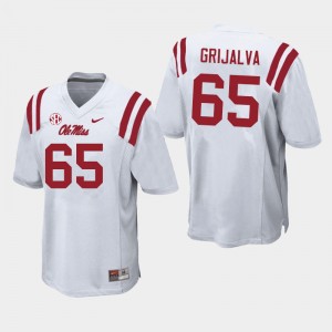Iconic Men Alec Grijalva #65 Rebels White Long-Lasting University Football Jersey - Premium Licensed NCAA Gear 86982-812