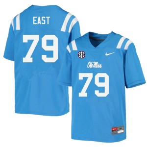 NCAA Fan Favorite: Men's Cam East #79 Power Blue Ole Miss Breathable Football Jersey 21944-139