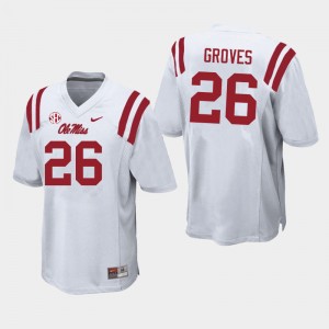 Exclusive Taylor Groves #26 White Rebels Mens Football Lightweight Jersey - Official NCAA Licensed Collectible 33420-400