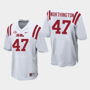 On-Field Men Trustin Northington #47 Rebels White Chain-Stitched University Football Jersey - Premium Licensed NCAA Gear 20267-768