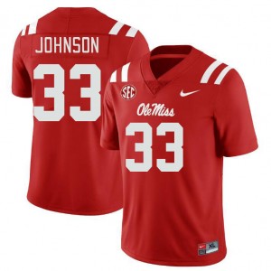 On-Field Men's Antione Johnson #33 Rebels Red Chain-Stitched University Football Jersey - Premium Licensed NCAA Gear 86100-631