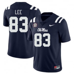 Men Easy Care Rebels #83 Cayden Lee Navy Lightweight NCAA Football Jersey 36449-979