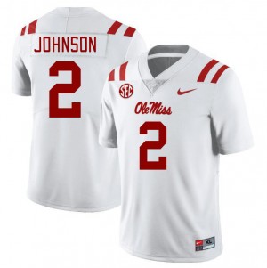 White Athletic-Fit High School Football Jersey - Men's Cedric Johnson #2 Ole Miss Team-Specific (Licensed Official) 92800-106