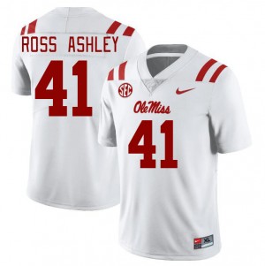 NCAA Fan Favorite: Mens John Ross Ashley #41 White Rebels Lightweight Football Jersey 74427-501