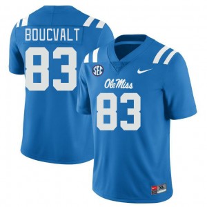 Iconic Men Official Lex Boucvalt #83 Rebels Power Blue Football University Long-Lasting Jersey 67839-133