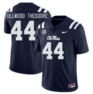 #44 Ole Miss Collectible Men's Nyseer Fullwood-Theodore Navy University Applique Football Jersey - Authentic Licensed NCAA 62304-795