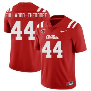 Game-Ready Men Nyseer Fullwood-Theodore #44 Rebels Red Player Lightweight Football Jersey - Licensed Elite 97036-951