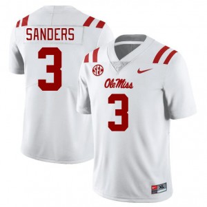 Unused Men Spencer Sanders #3 Ole Miss Rebels White Anti-Odor College Football Jersey - Premium Licensed NCAA Gear 28920-604
