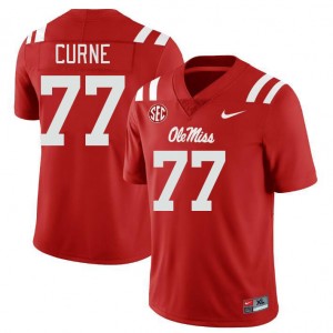 Red Out Essential Mens Victor Curne Ole Miss Rebels #77 Anti-Odor University Football Jersey 13348-716