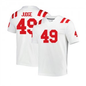NCAA Fan Favorite: Men's Sean Judge #49 White Ole Miss Applique Football Jersey 12514-214