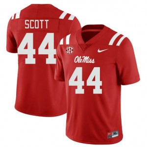On-Field Red Men Football Ali Scott #44 Rebels University Chain-Stitched Jersey 82013-905
