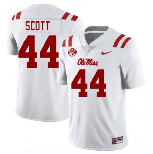 Game-Ready Men's Ali Scott #44 Ole Miss White High School Applique Football Jersey - Licensed Elite 19880-574