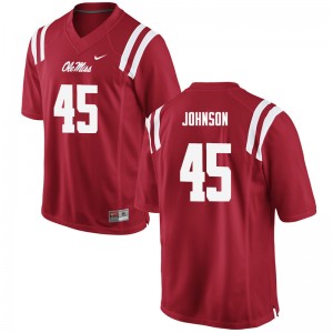 Game-Ready Men Amani Johnson #45 Ole Miss Rebels Red College Double-Stitched Football Jersey - Licensed Elite 94412-459