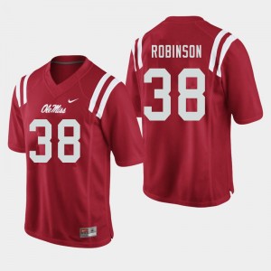 Iconic Red Mens Football Austrian Robinson #38 Rebels NCAA Long-Lasting Jersey 44909-123