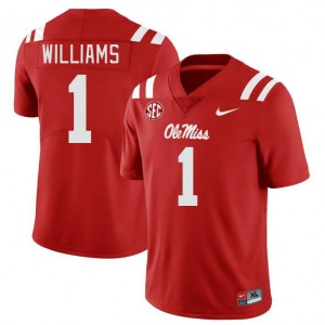 Exclusive Ayden Williams #1 Red Ole Miss Men Football Breathable Jersey - Official NCAA Licensed Collectible 50018-601