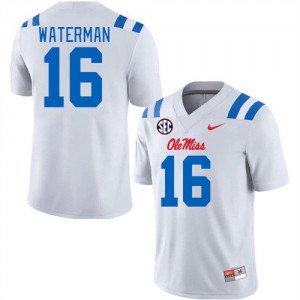 #16 Ole Miss Rebels Unused Mens Braden Waterman White NCAA Anti-Odor Football Jersey - Authentic Licensed NCAA 64248-270
