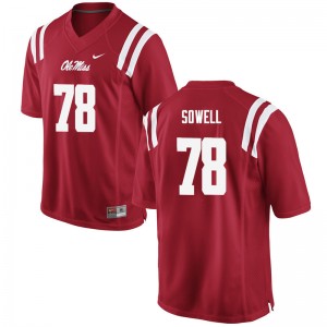 Exclusive Bradley Sowell #78 Red Ole Miss Rebels Mens Football Microfiber Jersey - Official NCAA Licensed Collectible 52795-976