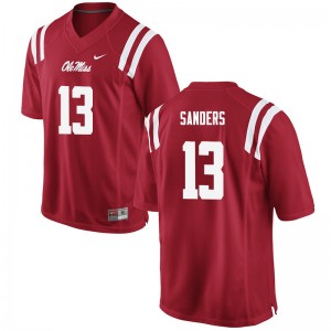 Team-Issued Men's Official Braylon Sanders #13 Ole Miss Rebels Red Football High School Microfiber Jersey 40826-562