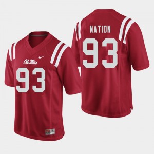 NCAA Fan Favorite: Men's Cale Nation #93 Red Rebels Long-Lasting Football Jersey 68512-188