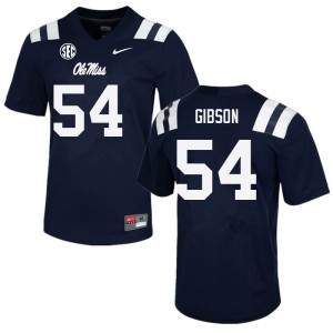 Men's #54 Carter Gibson Ole Miss Rebels Navy High School Anti-Odor Football Jersey - Authentic NCAA 48668-774