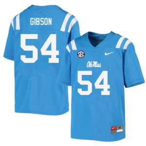 Exclusive Carter Gibson #54 Power Blue Rebels Mens Football Lightweight Jersey - Official NCAA Licensed Collectible 73367-814
