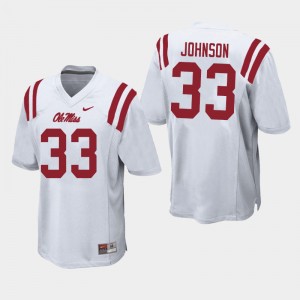 Game-Ready Men Cedric Johnson #33 Ole Miss Rebels White NCAA Double-Stitched Football Jersey - Licensed Elite 63176-809