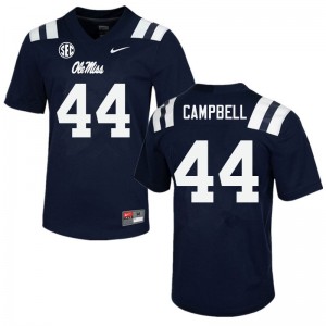 Mens #44 Chance Campbell Ole Miss Rebels Navy Player Anti-Odor Football Jersey - Authentic NCAA 62265-410