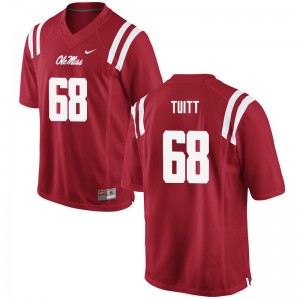 Compliance Certified Men Official Chandler Tuitt #68 Ole Miss Red Football University Breathable Jersey 12430-673