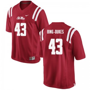 Exclusive Detric Bing-Dukes #43 Red Ole Miss Rebels Men Football Anti-Odor Jersey - Official NCAA Licensed Collectible 69160-201