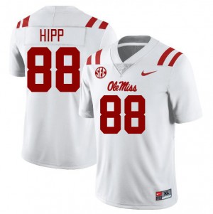 White Out Essential Mens Dillon Hipp Ole Miss #88 Breathable High School Football Jersey 14999-841