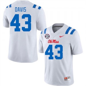 White Chain-Stitched NCAA Football Jersey - Men's Dylan Davis #43 Rebels On-Field (Licensed Official) 90657-884