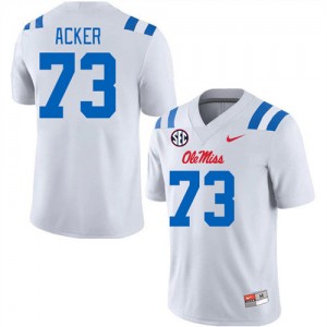 NCAA Fan Favorite: Men's Eli Acker #73 White Ole Miss Rebels Double-Stitched Football Jersey 91412-198