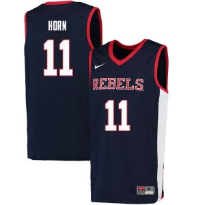 #11 Rebels On-Field Men's Eric Horn Navy High School Chain-Stitched Basketball Jersey - Authentic Licensed NCAA 39123-605