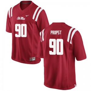 Mens #90 Jack Propst Ole Miss Rebels Red High School Anti-Odor Football Jersey - Authentic NCAA 45941-135