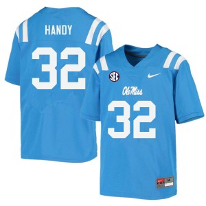 Men Easy Care Rebels #32 Jaden Handy Power Blue Lightweight College Football Jersey 34890-449