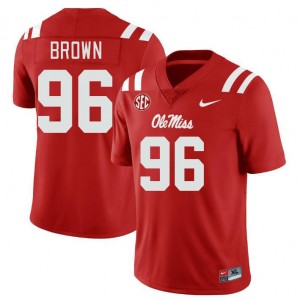 Red Out Essential Mens Jamarious Brown Rebels #96 Long-Lasting Player Football Jersey 41761-871