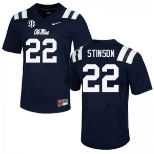 Iconic Mens Official Jarell Stinson #22 Rebels Navy Football College Long-Lasting Jersey 33708-275