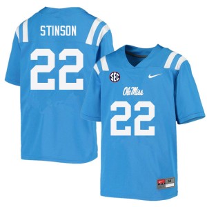 NCAA Fan Favorite: Men Jarell Stinson #22 Power Blue Ole Miss Athletic-Fit Football Jersey 39621-892