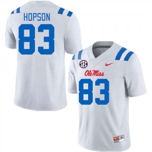 White Out Essential Mens Jarnorris Hopson Ole Miss Rebels #83 Anti-Odor Player Football Jersey 27498-530