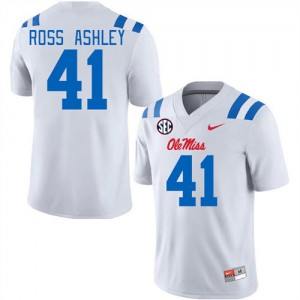 #41 Rebels On-Field Men's John Ross Ashley White Player Chain-Stitched Football Jersey - Authentic Licensed NCAA 57817-305