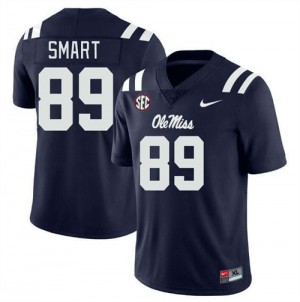 Navy Out Essential Men Jordan Smart Ole Miss #89 Athletic-Fit Player Football Jersey 84152-473